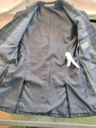 Chaqueta juvenil cuadros azul Talla EUR 46 Zara