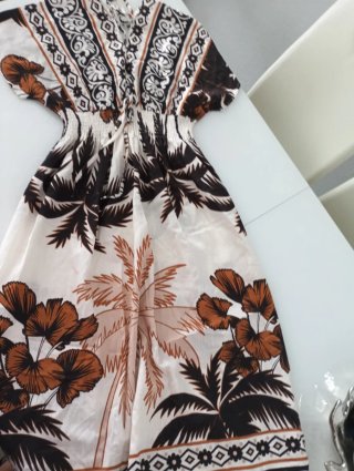 Vestido estampado palmeras talla L.