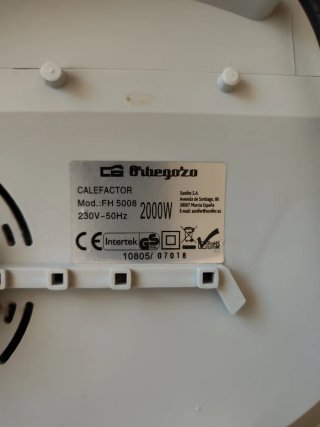 Calefactor Orbegozo 2000W