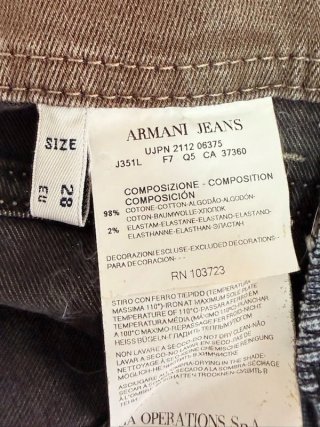 Armani Jeans Donna W28 IT42 Beige Skinny Elastico