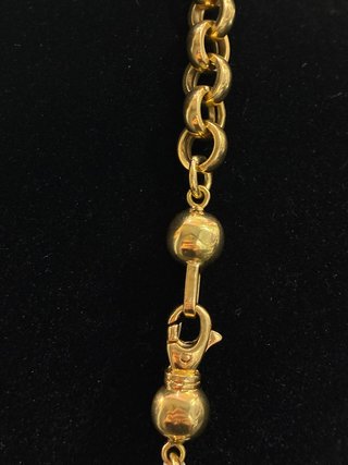Cadena Rolo Oro con piedras brillantes