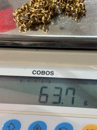 Cadena Rolo Oro con piedras brillantes