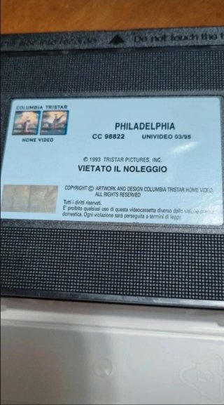 Vhs vintage del film "Philadelphia".