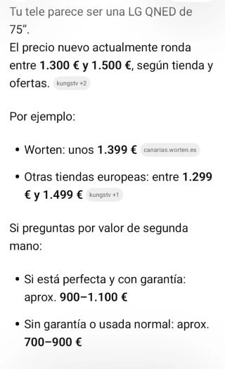 TV LG 75 75NED85T6C Por traslado tiene 3 meses