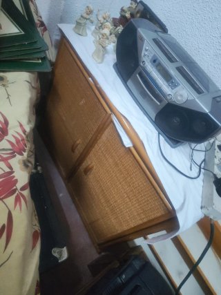 Aparador auxiliar Ratan y Madera