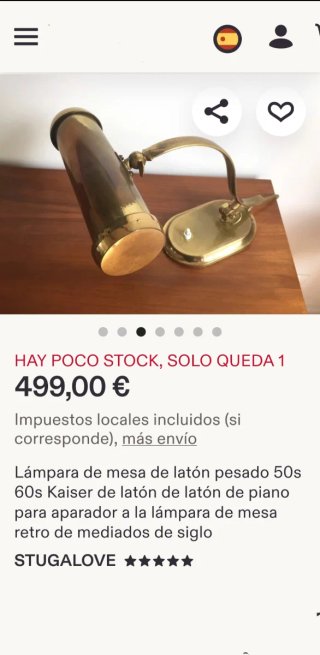 Lámpara de Piano o Banquero de Latón
