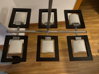 Lámpara moderna diseño negro y plata