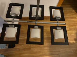 Lámpara moderna diseño negro y plata