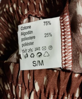 Pantaloni estivi fantasia marrone e bianco