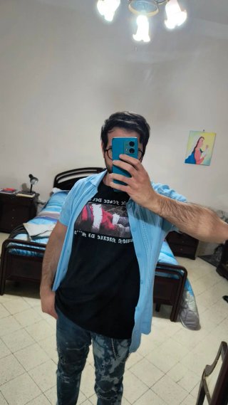 Camicia azzurra manica corta taglia M