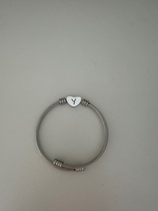 Pulsera Acero Corazón Inicial Y