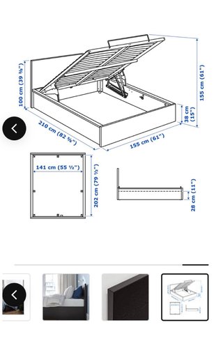Cama MALM con canapé abatible 140x200