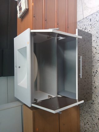 Mueble de baño Pika blanco y marrón