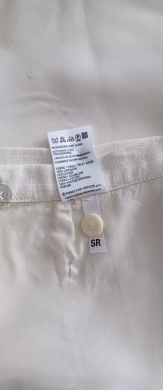 Falda corta Mark & Spencer Blanca Lino