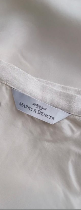 Falda corta Mark & Spencer Blanca Lino