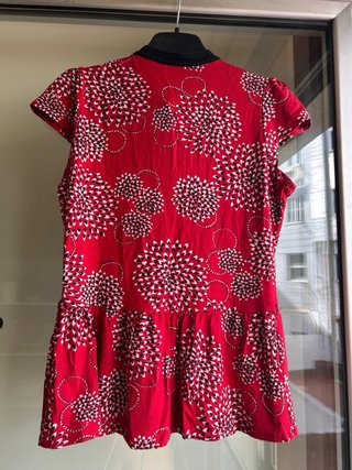 Blusa Mango Estampada Roja