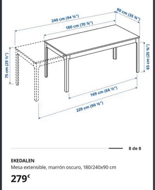 Mesa extebsible y banco de madera
