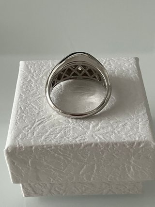 Anillo  Hombre Plata 925 Baño Diamante 3ct