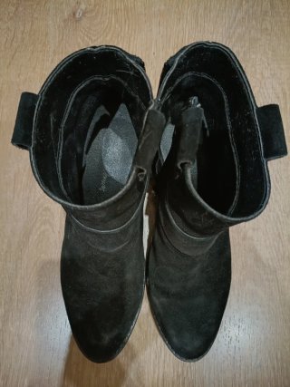 Botines Alpe Piel Ante Mujer Negros