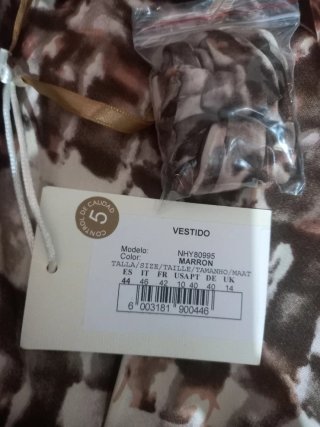 Vestido de gala bandeau con estampado Nicchi