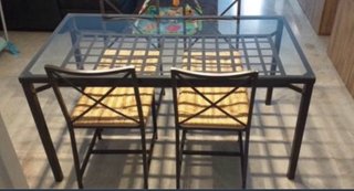 Mesa Comedor Cristal IKEA + 4 Sillas