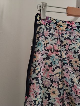 Falda larga Springfield flores botones