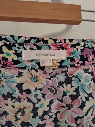 Falda larga Springfield flores botones