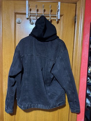Chaqueta Vaquera Negra con Borreguito