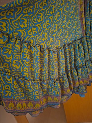 Vestido largo ibicenco azul y amarillo
