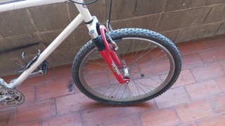 Bicicleta de montaña blanca