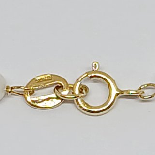 Pulsera Fina Oro 18k Eslabón con 8 Perlas
