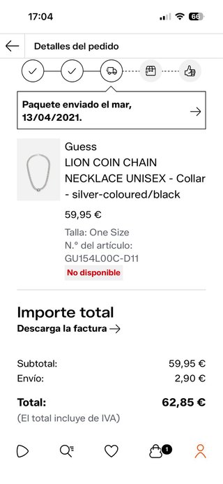 Collar Guess León Plata