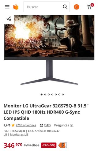 Monitor LG UltraGear 32GS75Q-B QHD IPS 31.5