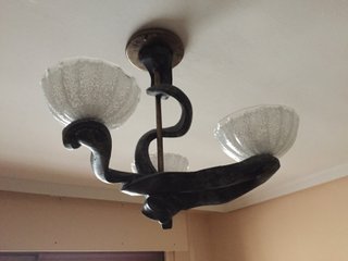 Lámpara de techo salón metal y cristal