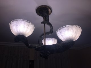 Lámpara de techo salón metal y cristal