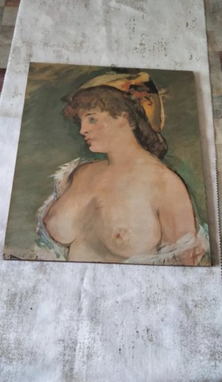 Vintage La bionda con i seni nudi di Edouard