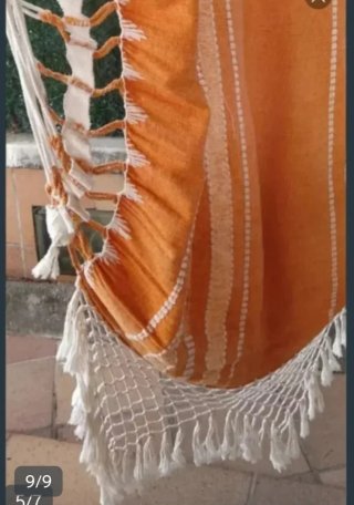 Hamaca silla Brasil Naranja y Blanca