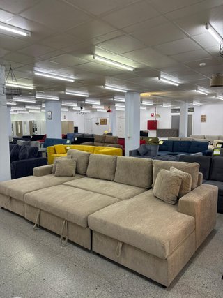 Sofá cama chaise longue beige con almacenaje NUEVO