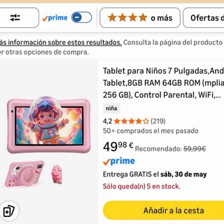 Tablet Infantil 7 pulgadas Rosa