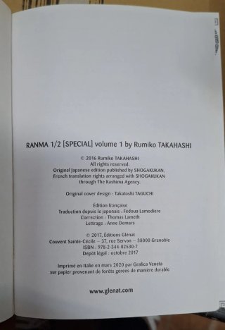 Ranma 1/2 vol. 1. Takahashi. EN FRANCÉS