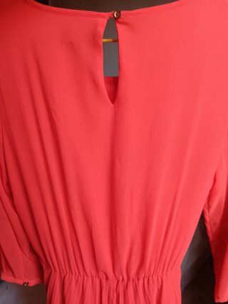 Vestido fucsia manga larga