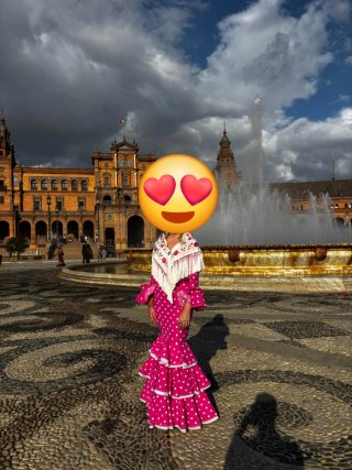 Vestido Flamenca Lunares Rosa