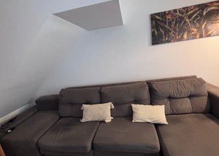 Sofá cama gris 3,40m con almacenaje