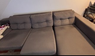Sofá cama gris 3,40m con almacenaje