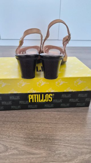 Sandalias Pitillos Piel Beige Talla 37