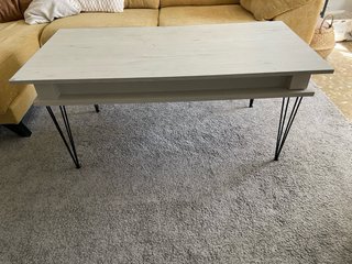 Mesa de salón elevable madera y metal