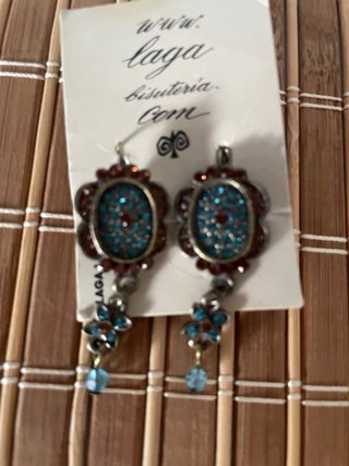 Pendientes Laga Mujer Plata y Verde