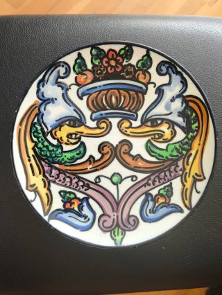 Plato cerámica Pascual Zorrilla multicolor