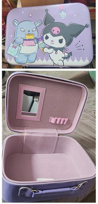 Neceser Maquillaje Kuromi Morado y Rosa