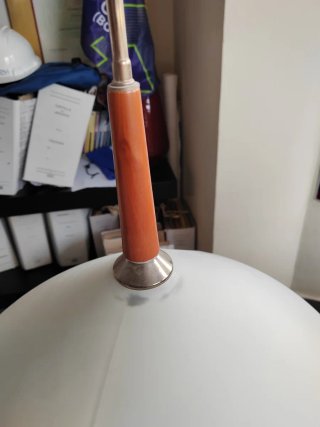 Lampadario design legno, metallo e vetro